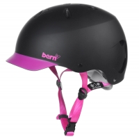 Bern Lenox matte black/magenta brim