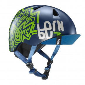 Go to the product Helmet Bern Nino matte navy blue zig-zag 2019