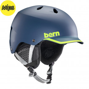 Go to the product Helmet Bern Watts Mips satin navy/hyper green trim 2020/2021