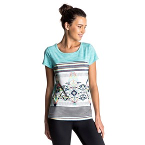 Přejít na produkt Fitness Roxy Thana Tee marshmallow psyche palm repeat 2017