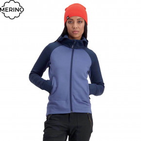 Přejít na produkt Technická mikina Mons Royale Wms Nevis Wool Fleece Hood blue velvet 2020/2021