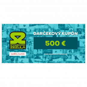 Prejsť na produkt Darčekový kupón Snowboard Zezula 500 Eur