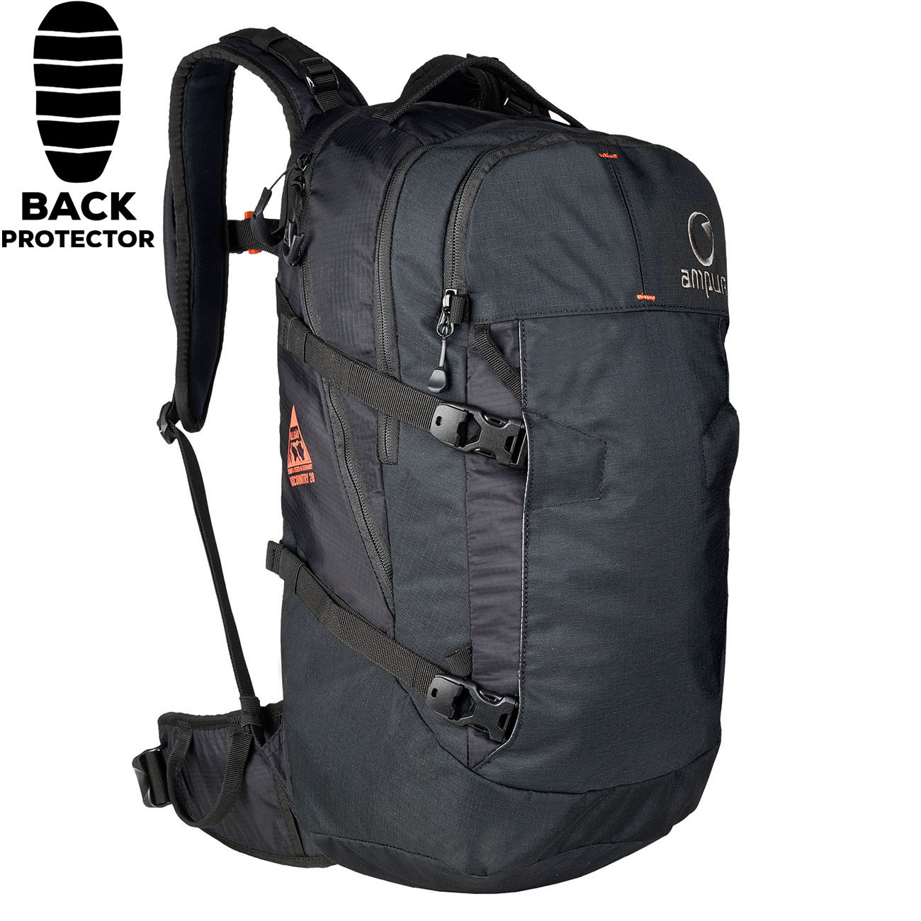 snowboard backpack with back protector