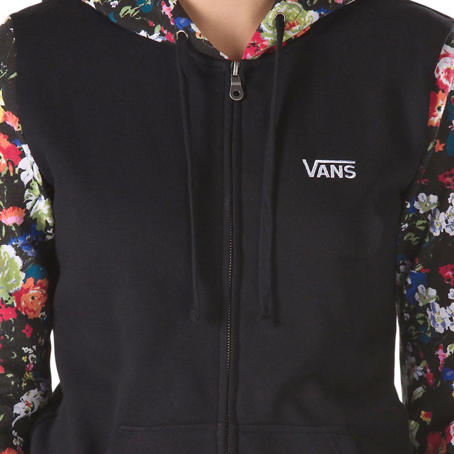 vans floral zip hoodie