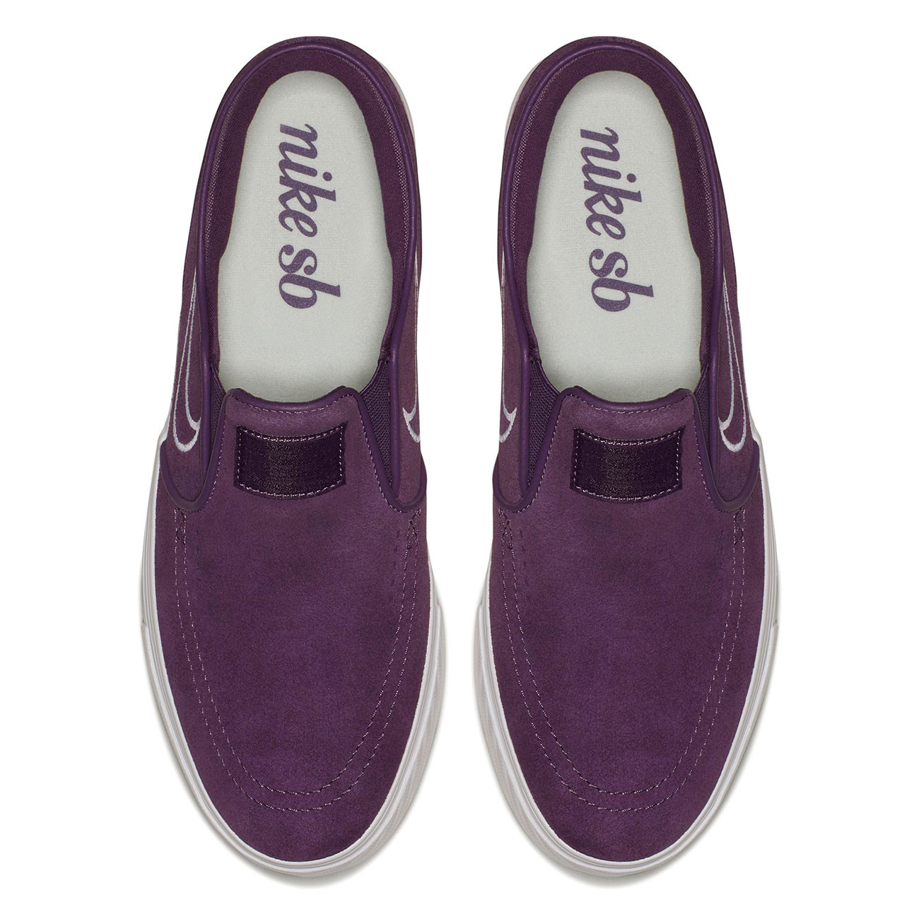 purple nike slip ons