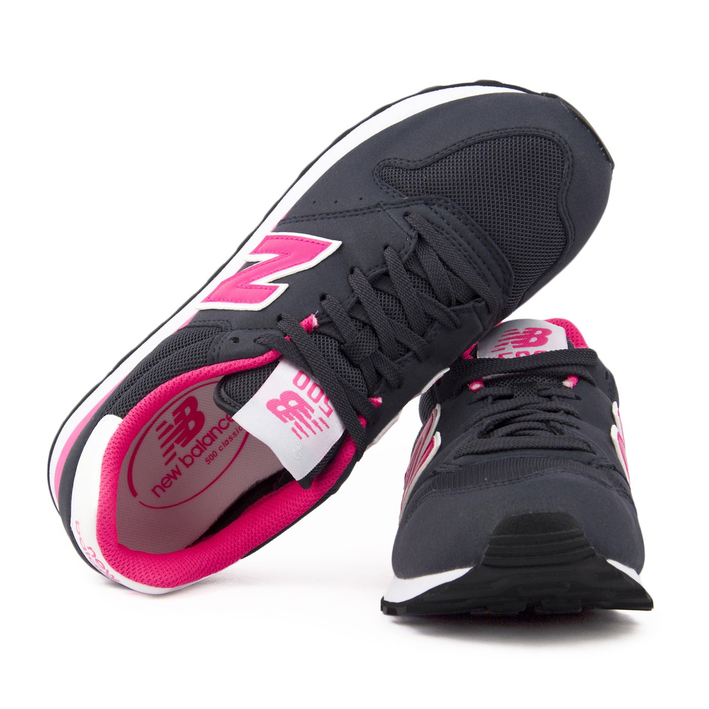 new balance 500 black and pink