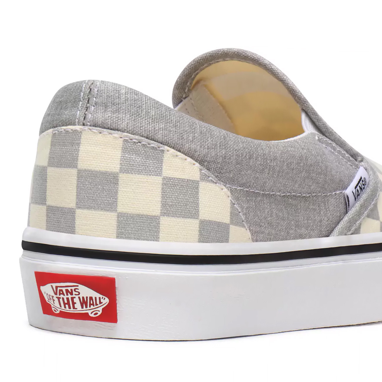 silver checkerboard vans