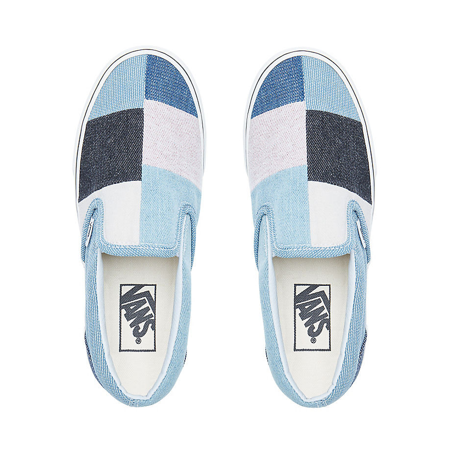 vans slip on patchwork denim