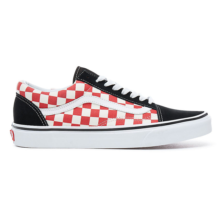 All red and black checkered vans online