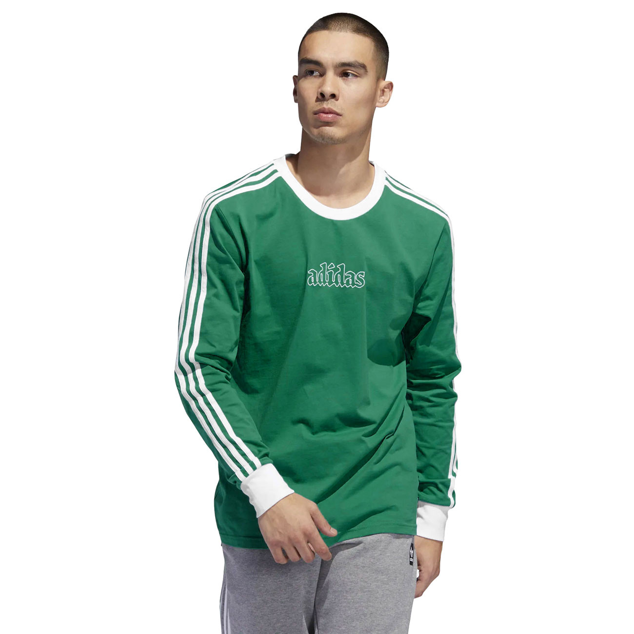green and white adidas top