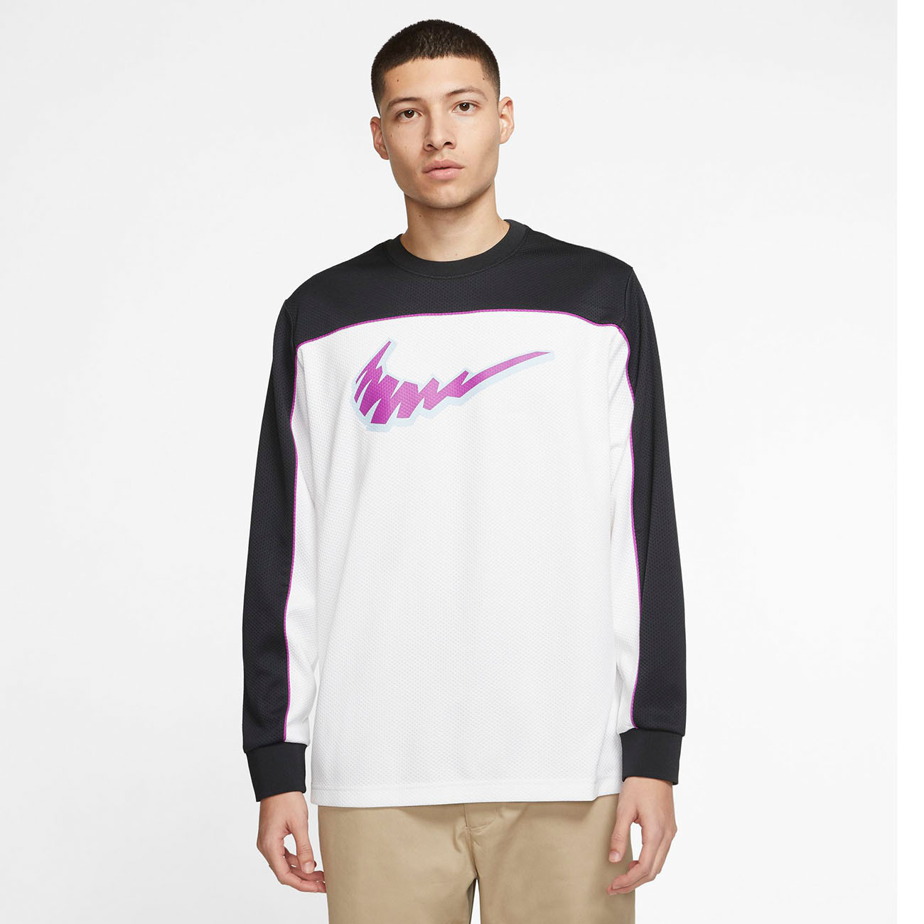 T-shirt Nike SB Dry Ls Top black/white/vivid purple/vivid p | Snowboard  Zezula