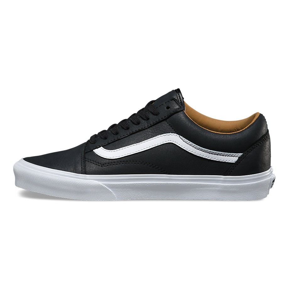 Vans Old Skool premium leather black/true white | Snowboard Zezula