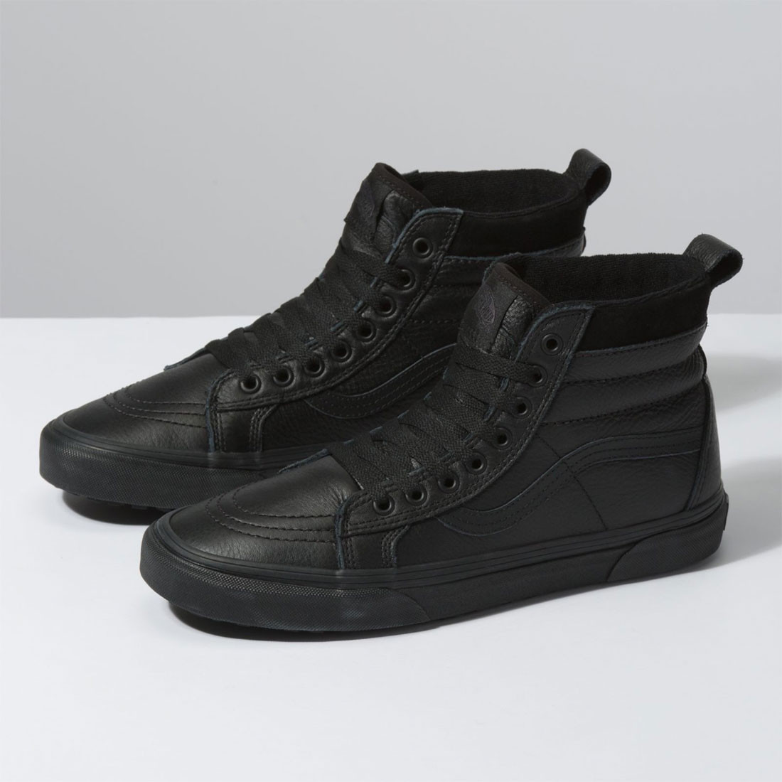 vans sk8 hi mte black leather cheap online