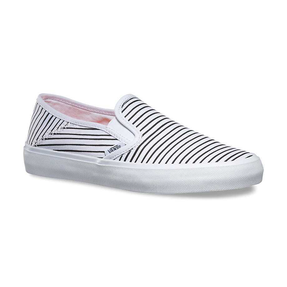 striped slip on vans