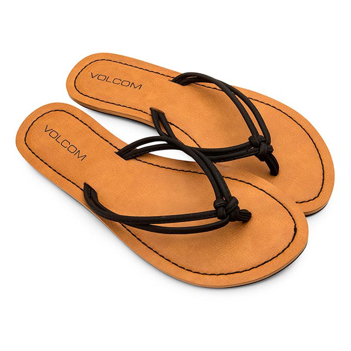 volcom black flip flops