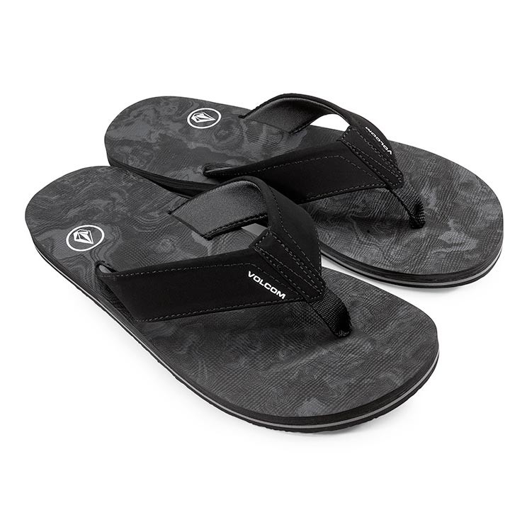 volcom black flip flops